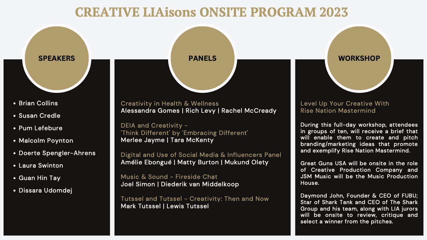 LIA announces 2023 Creative LIAisons Onsite Program and All-Star Speaker Line-Up