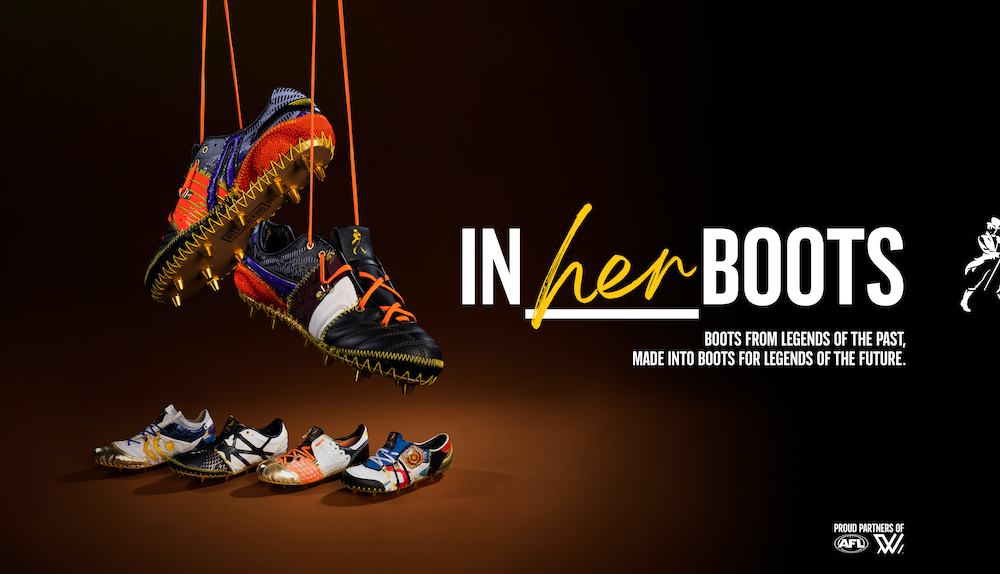 Johnnie Walker champions strides made in AFLW with boots made from past trailblazers in new campaign via Leo Burnett Australia