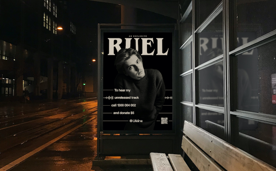 Lifeline and ARIA winning artist Ruel launch ‘The Release Line’, a phone line designed to help save Lifeline Australia via Thinkerbell