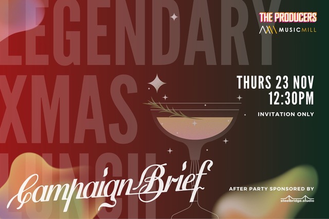 The Campaign Brief Melbourne Legendary Lunch set for Thursday, November 23 ~ generously sponsored by The Producers and Music Mill