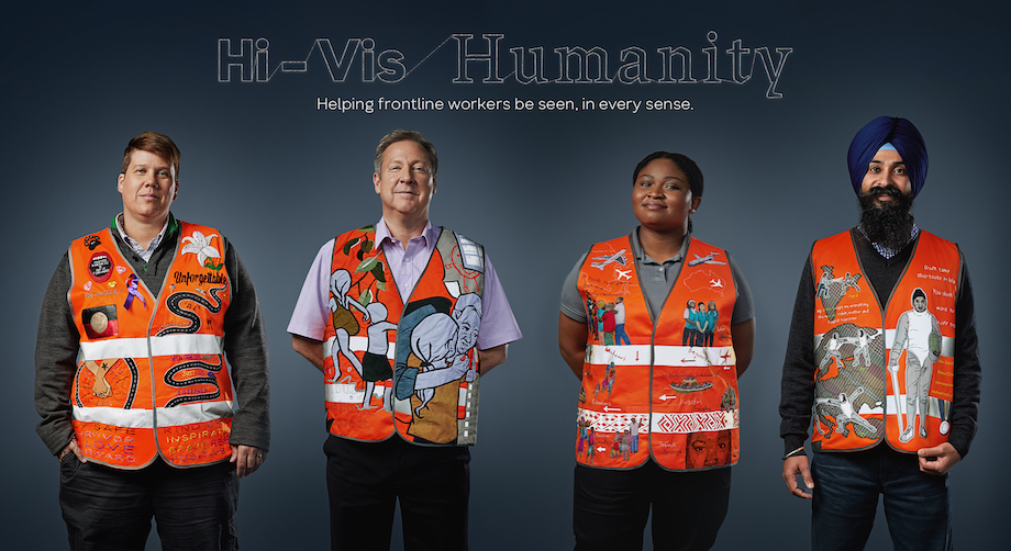 Textile artists rethink safety vests to help fight transport worker abuse in new campaign for Dept. of Transport + Planning via Clemenger BBDO