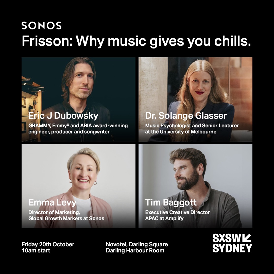Sonos and Amplify to host panel at SXSW – ‘Frisson: Why music gives you chills’