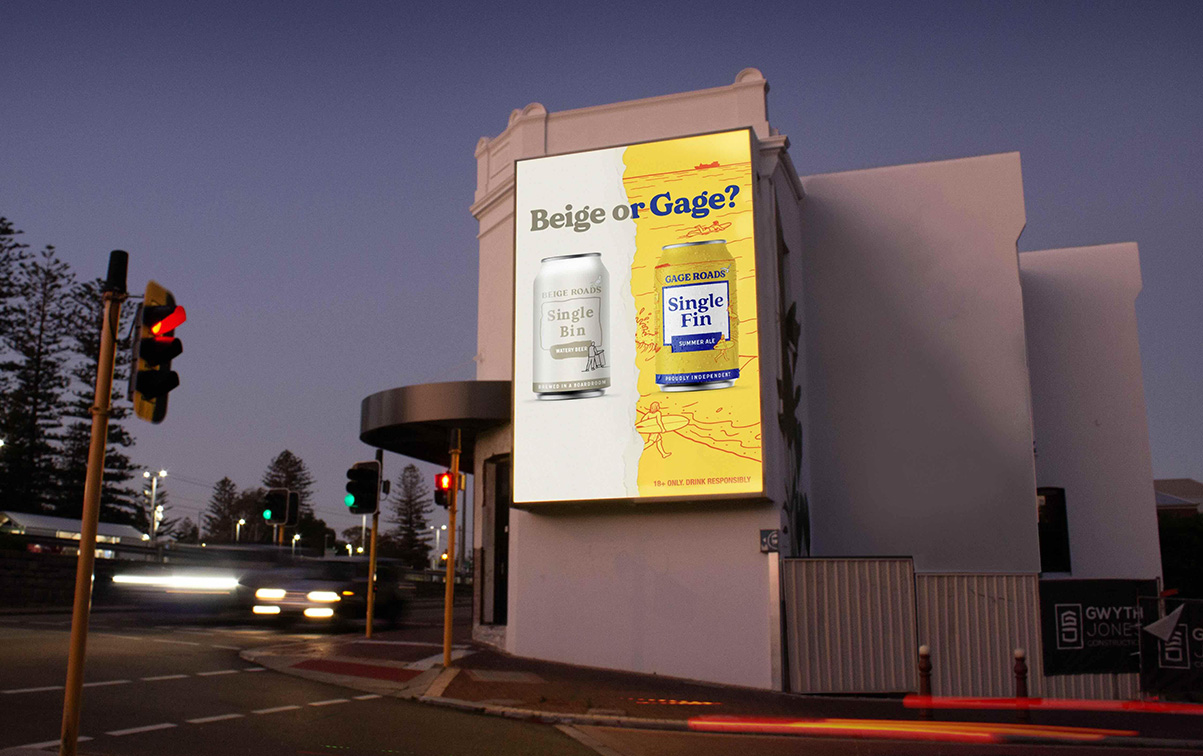 Gage Roads asks rhetorical question: Beige or Gage? in campaign via Hypnosis Perth
