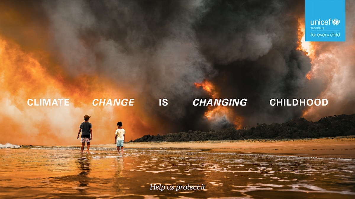 UNICEF says climate change is changing childhood in latest campaign via Howatson+Company
