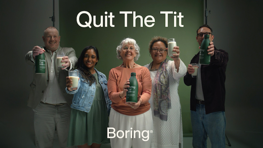 Boring Oat Milk urges Kiwis to ‘Quit the tit’ in new campaign via Motion Sickness