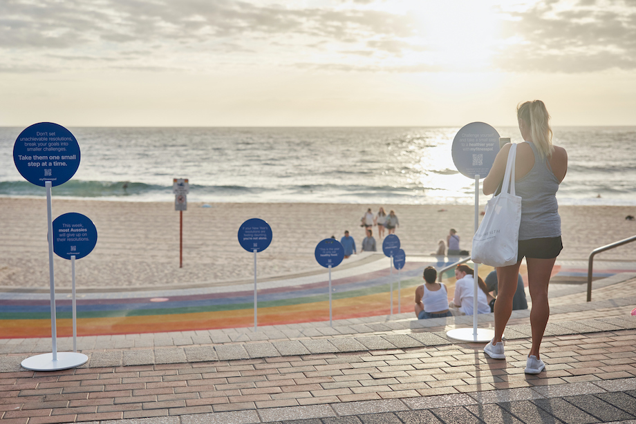 MyFitnessPal encourages beach-goers to take small steps to New Year health in new Coogee beach takeover via Icon Agency