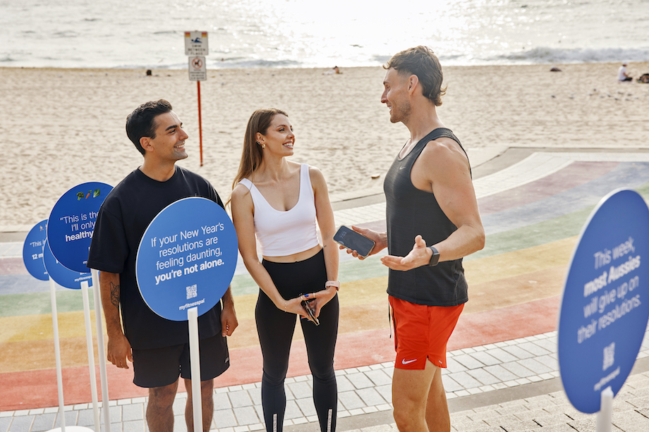MyFitnessPal encourages beach-goers to take small steps to New Year health in new Coogee beach takeover via Icon Agency