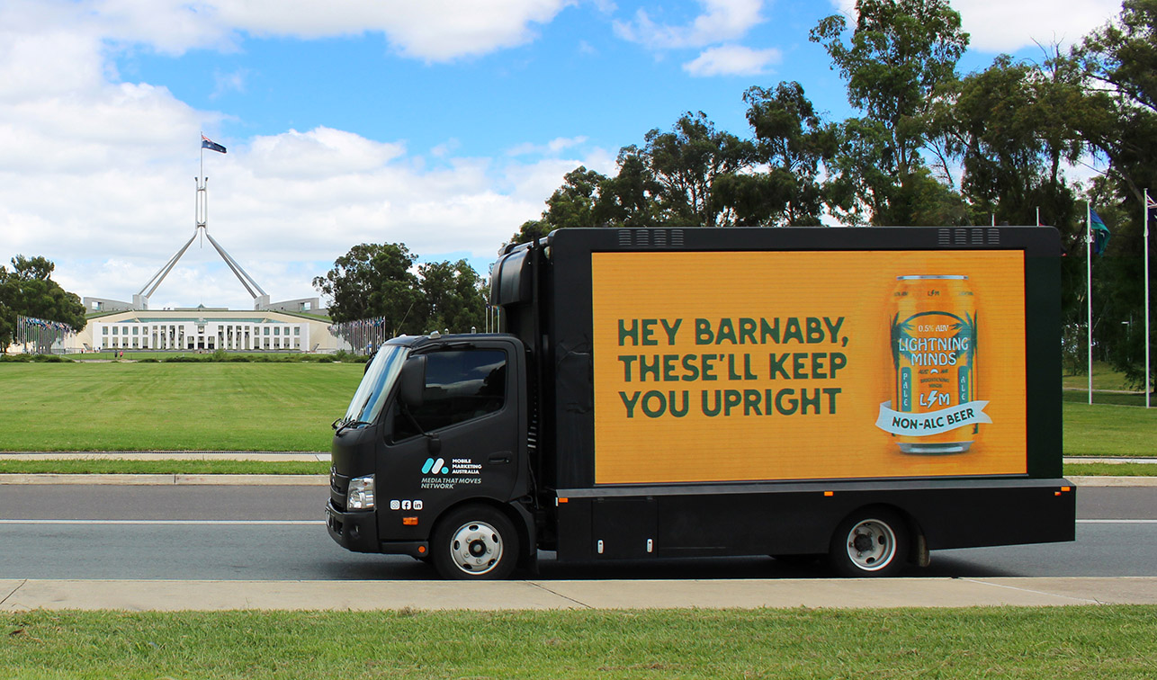 ‘Keeping Barnaby Upright’: Lightning Minds takes out cheeky billboard in Canberra via Hypnosis