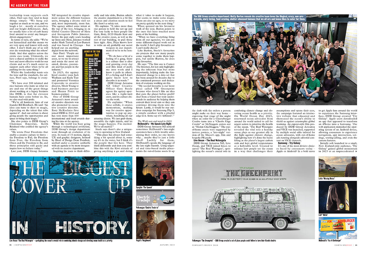 DDB Group crowned NZ Agency of the Year ~ laser-focused on big, powerful creative ideas