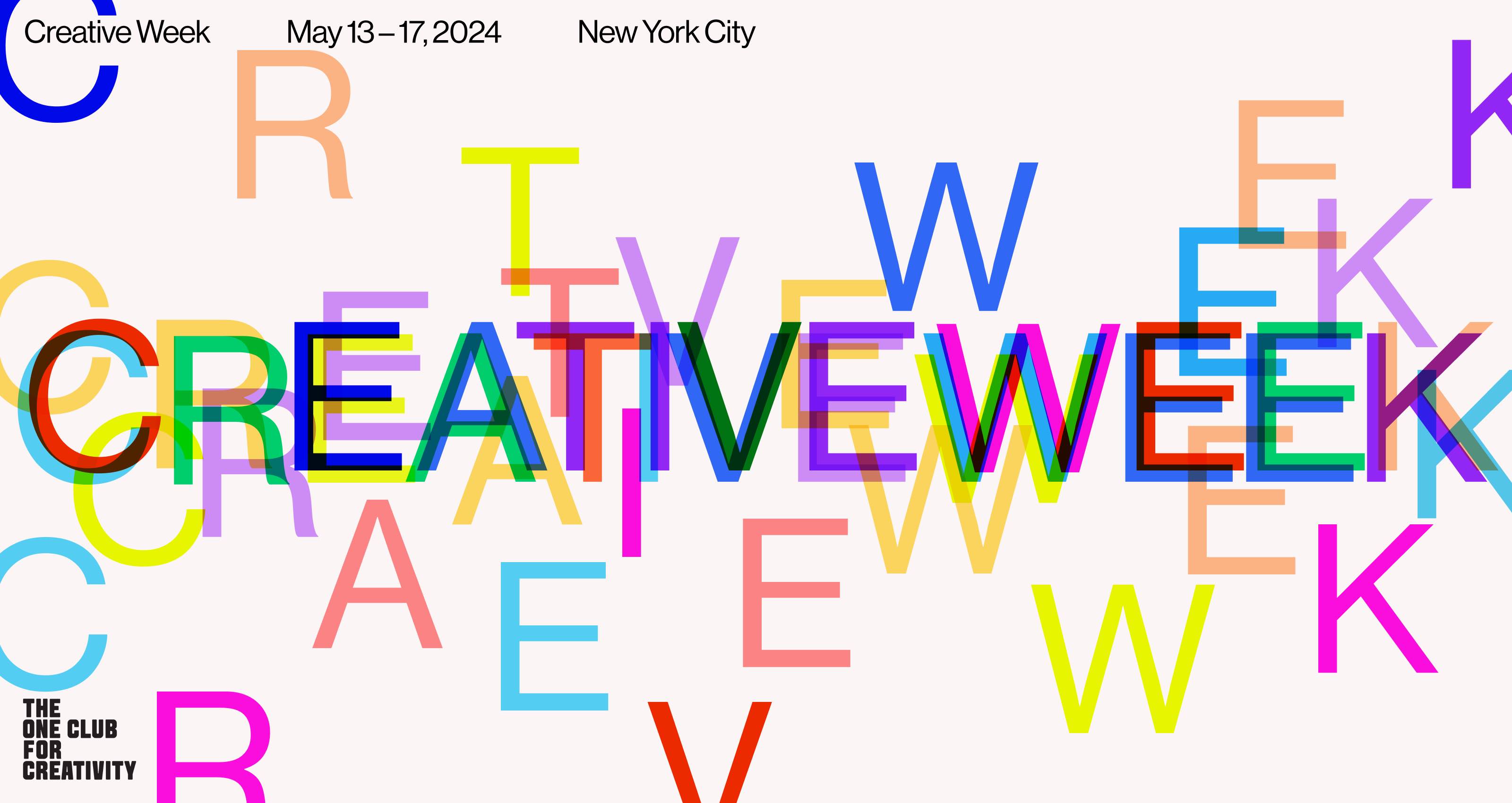 The One Club announces Creative Week 2024, May 13-17 in New York