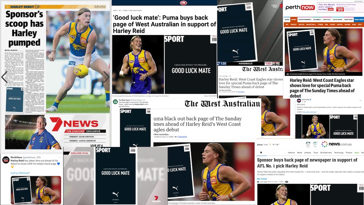 PUMA Australia gets the footy world talking with unique back page takeover via Bursty