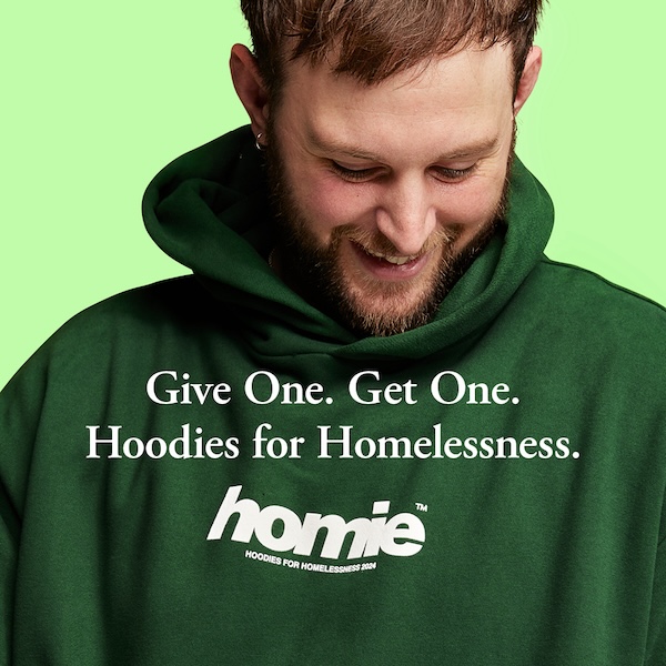 HoMie and Champion reverse retail norms with new ‘Give One. Get One’ campaign supporting youth homelessness via Town Square