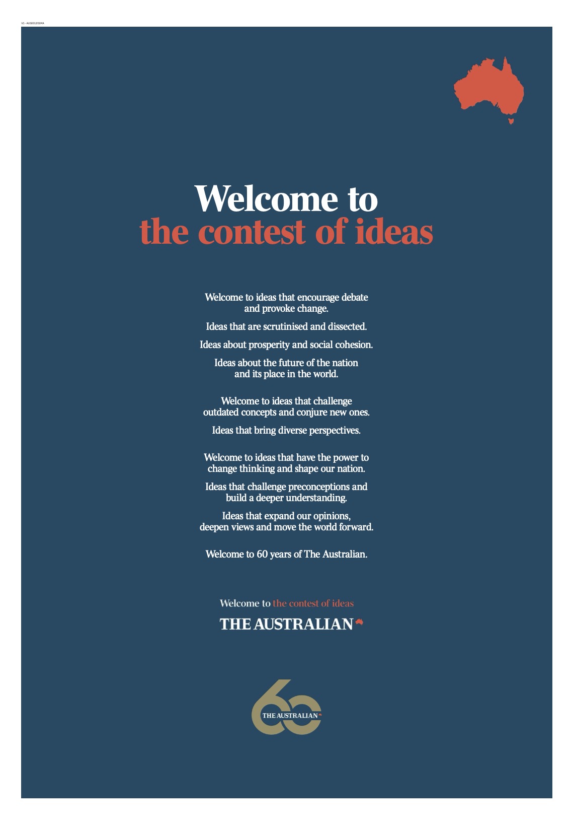 The Australian launches new ‘Welcome to the Contest of Ideas’ 60th anniversary campaign