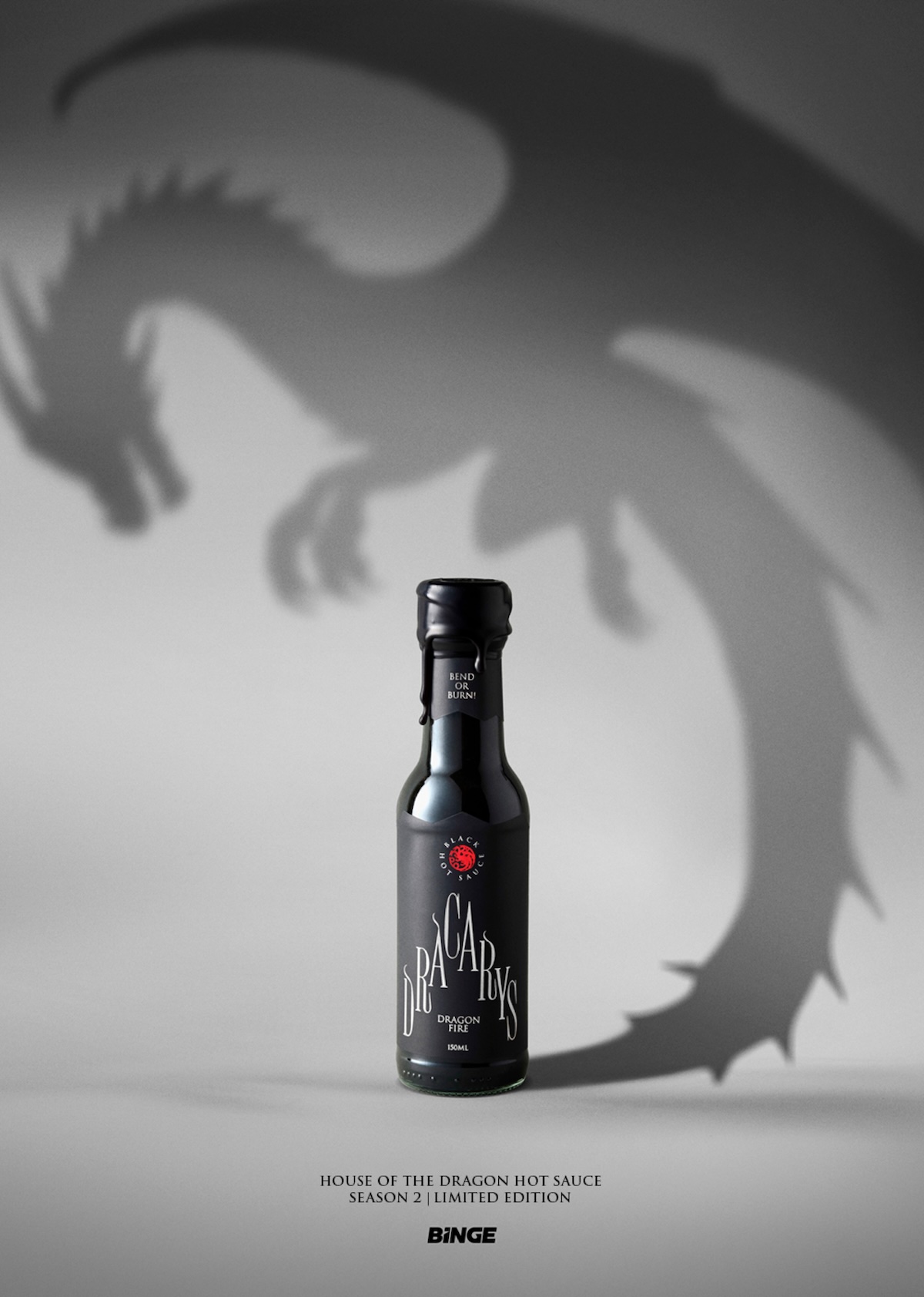 BINGE releases ‘House of the Dragon’ duelling hot sauces in new campaign via Thinkerbell