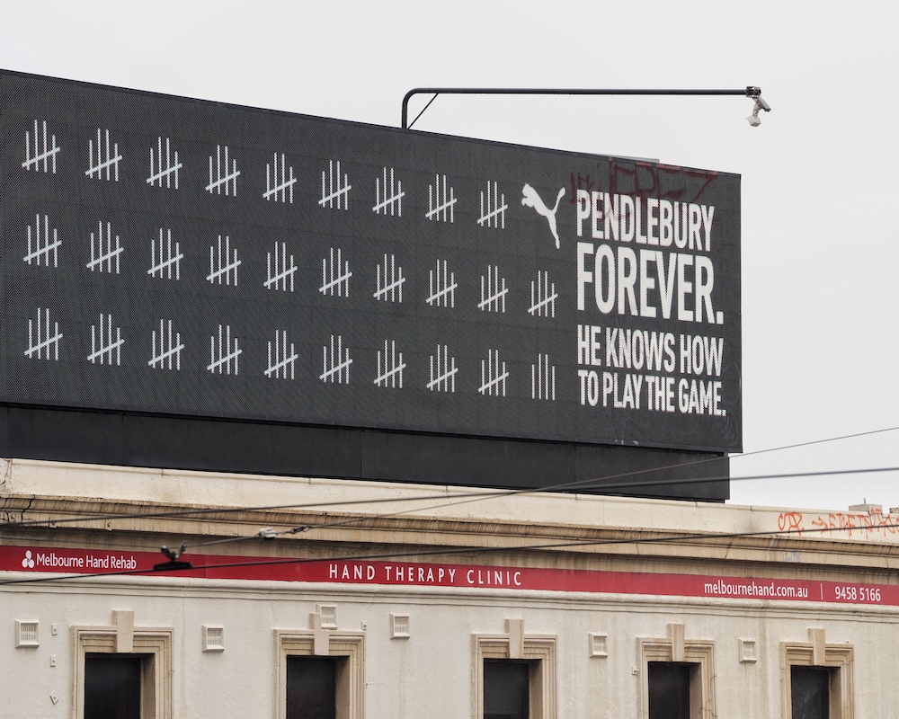 PUMA celebrates footy star Scott Pendlebury’s 400th AFL game with new billboard via Bursty