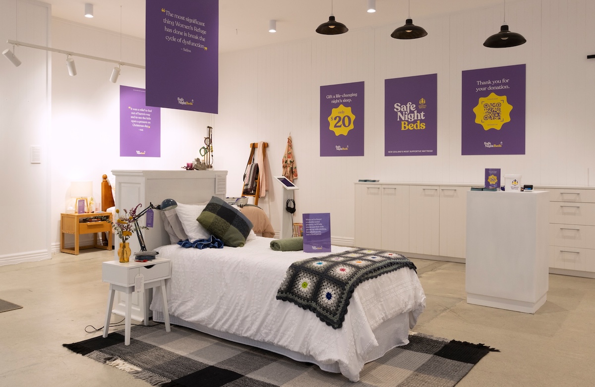 Women’s Refuge launches pop-up bed shop ‘Safe Night Beds’ in Wellington via EightyOne NZ
