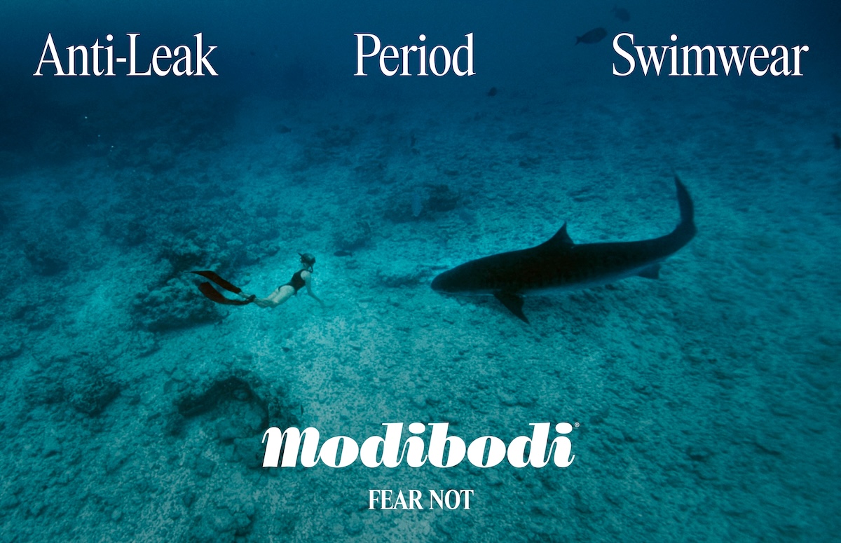 Modibodi puts its Anti-Leak Period Swimwear to the ultimate test in shark-filled waters in bold ‘Fear Not’ campaign via Fabric\TBWA Sydney