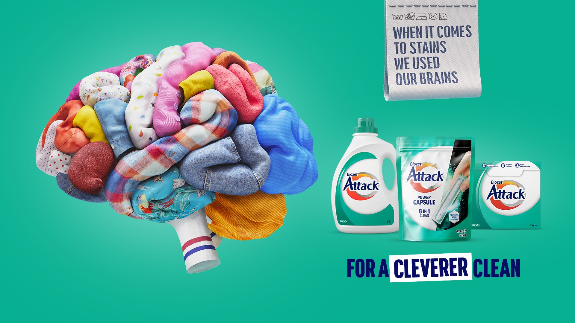 Biozet Attack laundry detergent launches new ‘For a cleverer clean’ campaign via Communicado