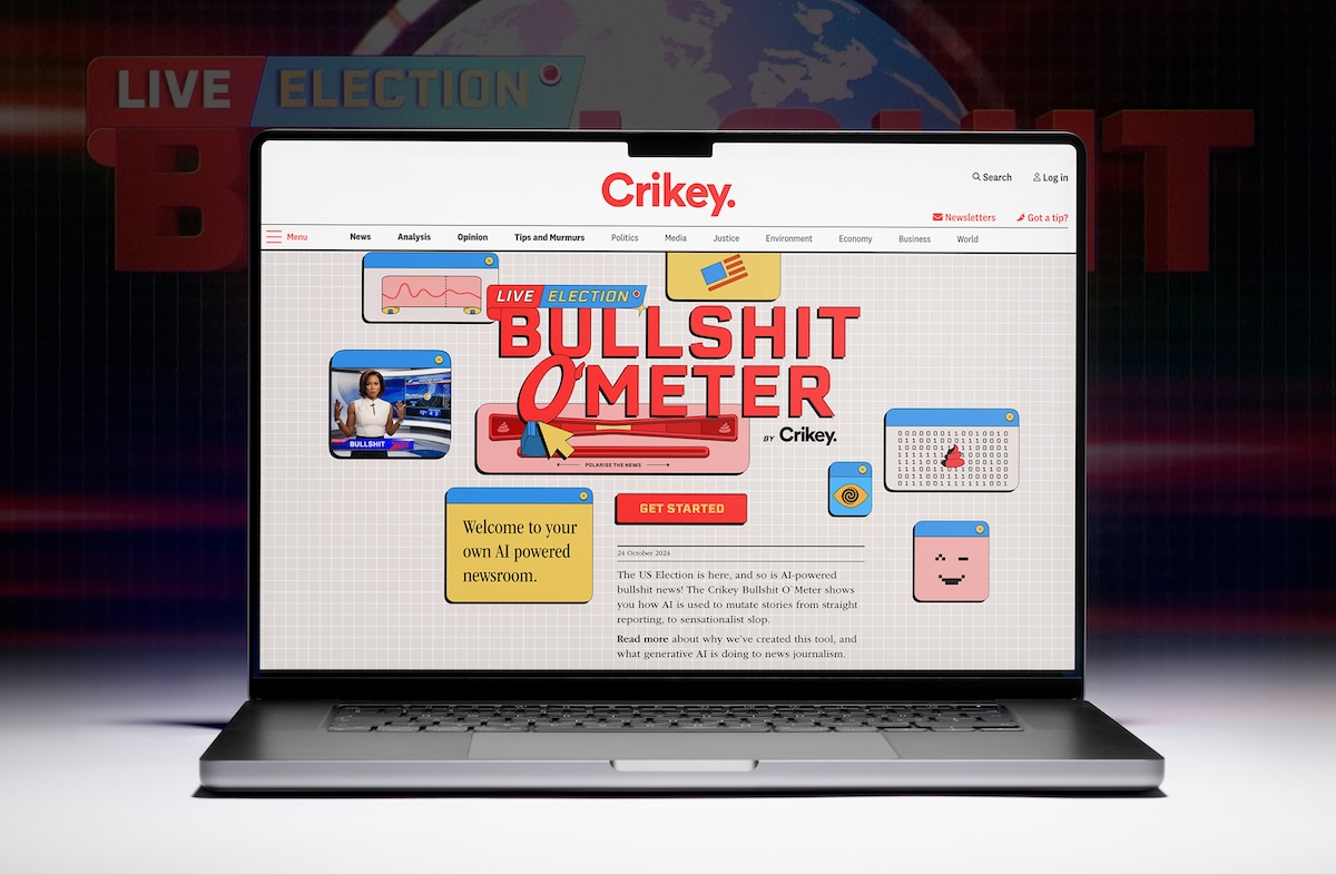 DDB Group Melbourne and Pow Wow Solutions show how easily AI can mutate the news with launch of the Crikey Election Bullshit’o’Meter