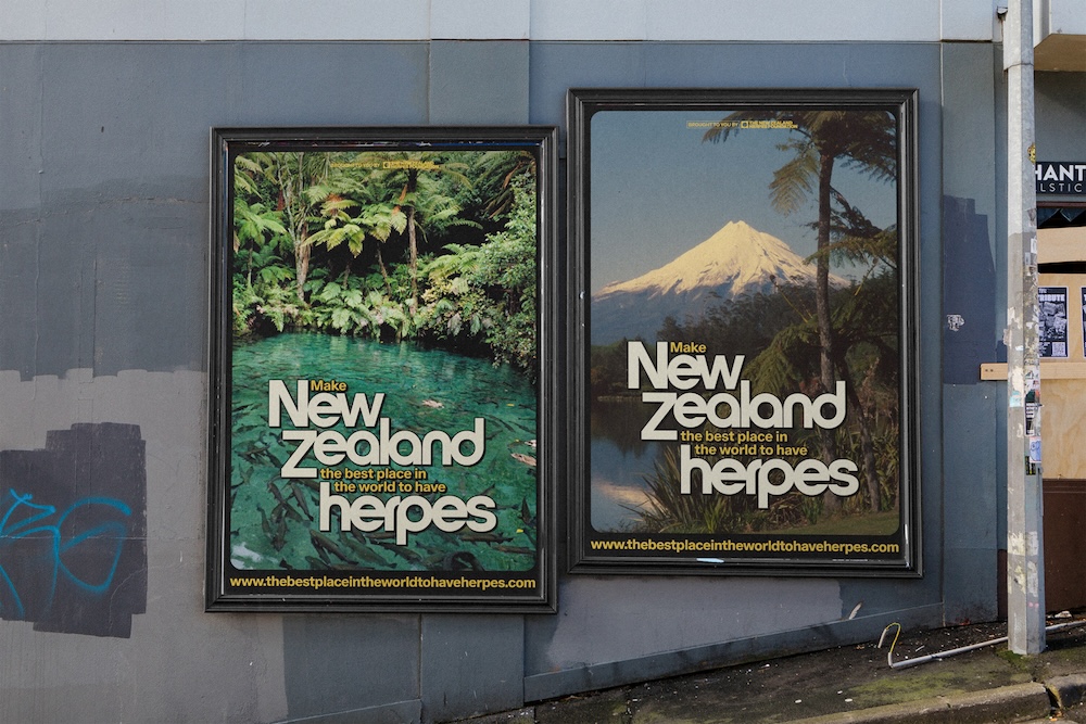 NZHF challenges the nation to become the best place in the world to have herpes in new behaviour-change campaign via Motion Sickness