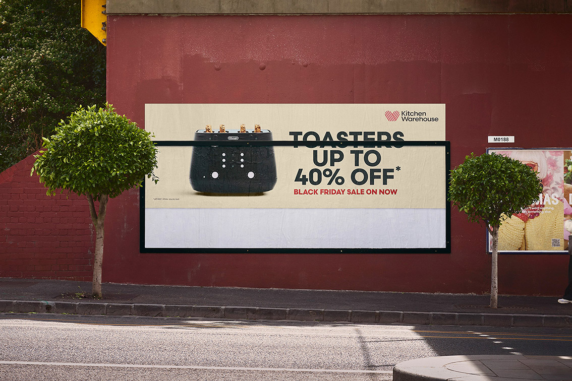 Kitchen Warehouse gives their products an unusual demo in OOH campaign for Black Friday
