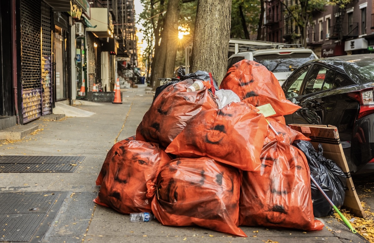 Bear Meets Eagle On Fire partners with artists in the US to create ‘Dump Trump’ garbage bags