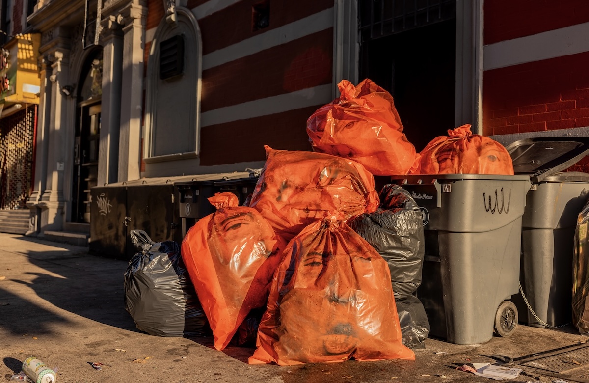 Bear Meets Eagle On Fire partners with artists in the US to create ‘Dump Trump’ garbage bags