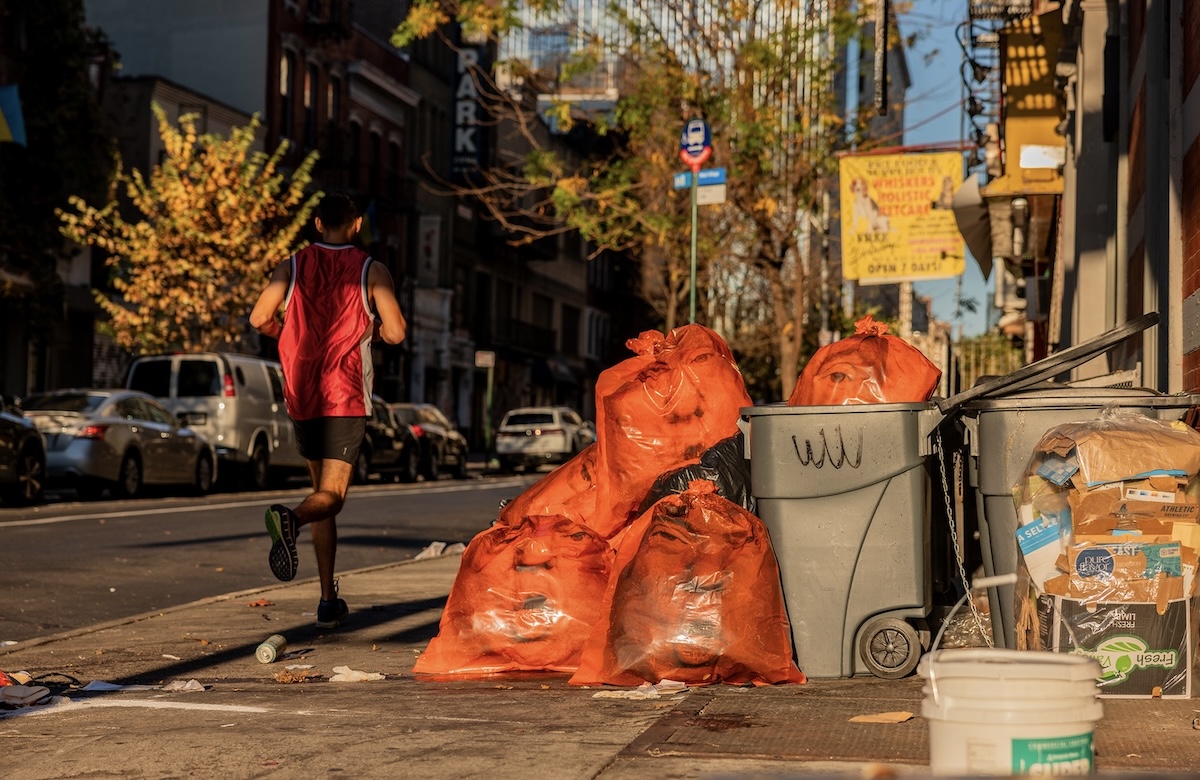 Bear Meets Eagle On Fire partners with artists in the US to create ‘Dump Trump’ garbage bags