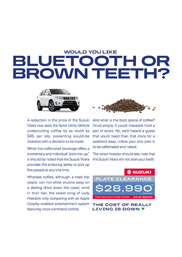 Introducing The Suzuki Index: Suzuki sell cars by the kilo in first campaign via ATime&Place