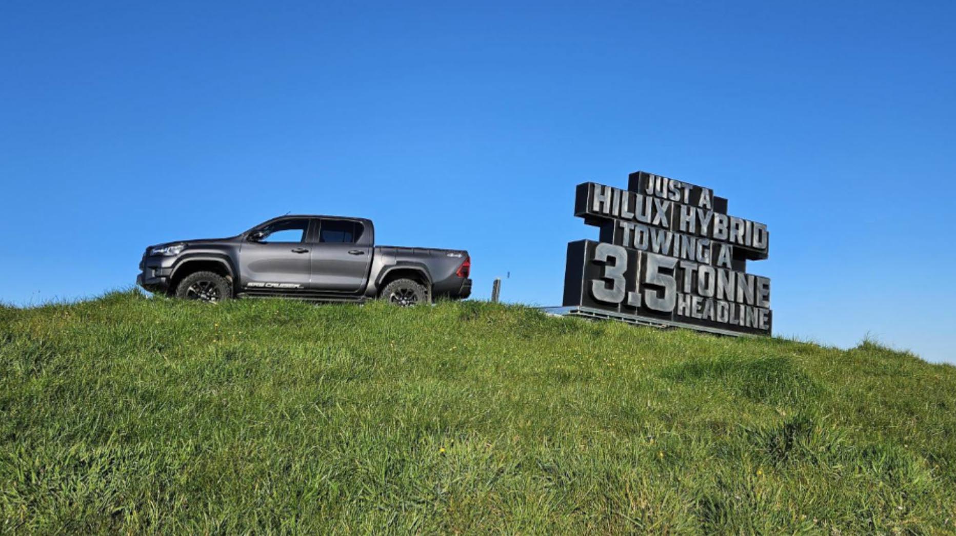 Toyota Hilux Hybrid goes on tour towing heavy 3.5 tonne steel headline in latest work via Saatchi & Saatchi New Zealand