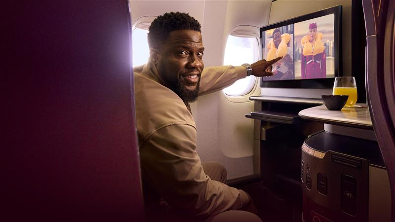 Qatar Airways launches its new in-flight safety video with Hollywood comedy at the ‘hart’