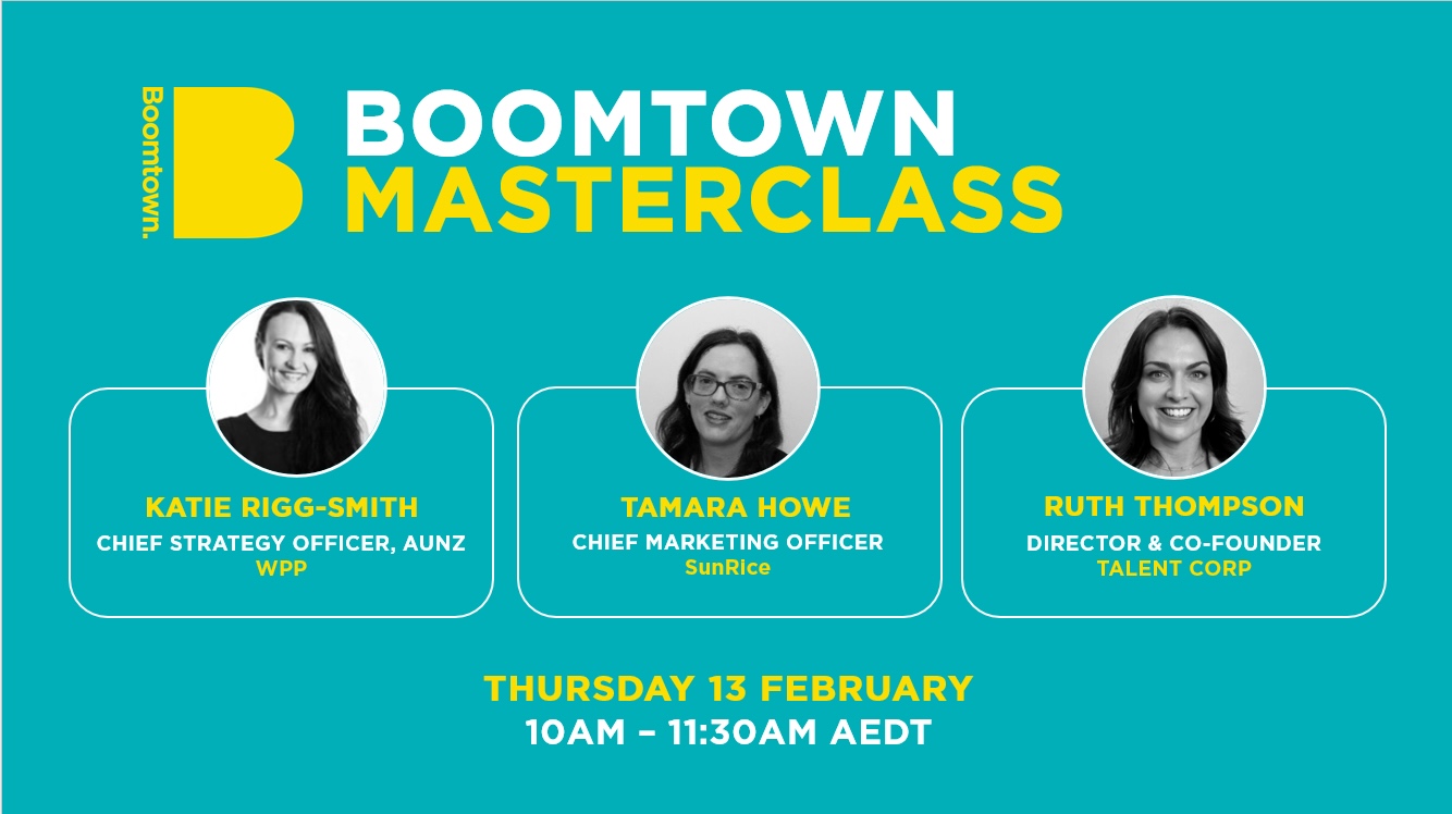 Boomtown announces first 2025 Masterclass with must-see expert marketer and media panel held online, 10am Thursday 13 February 2025