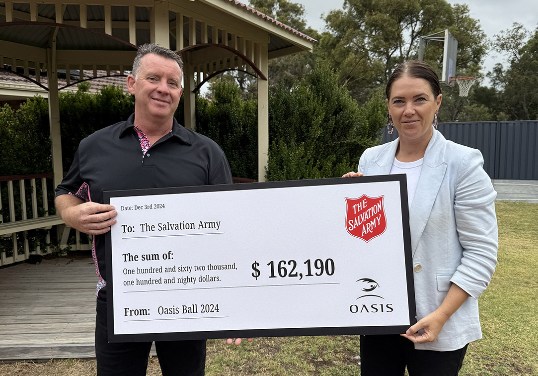 The WA Oasis Committee, sponsors and guests celebrate $162k donation at Oasis House
