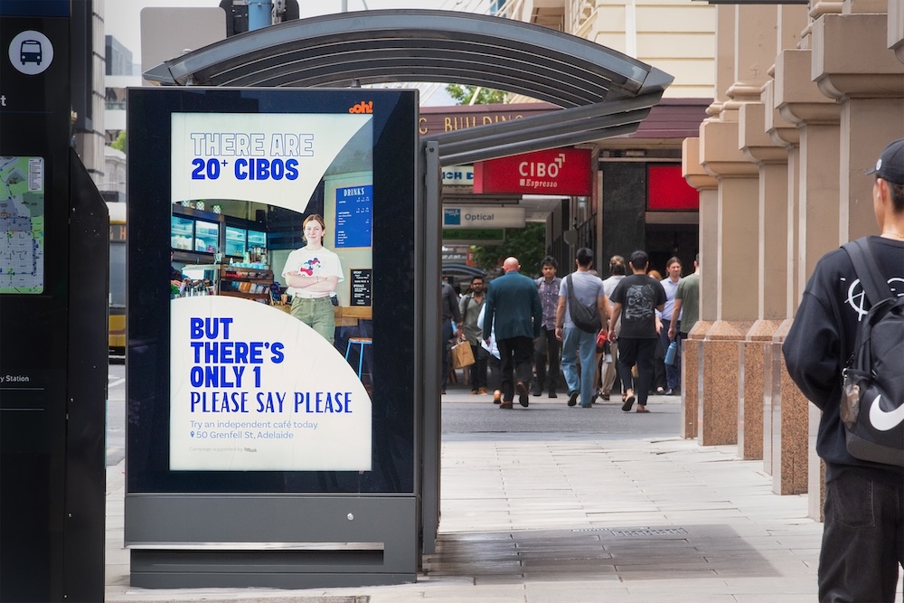 “Support Local”: Adelaide cafés stir the pot with cheeky OOH campaign via Topbunk as local chain CIBO Espresso rebrands to Gloria Jean’s