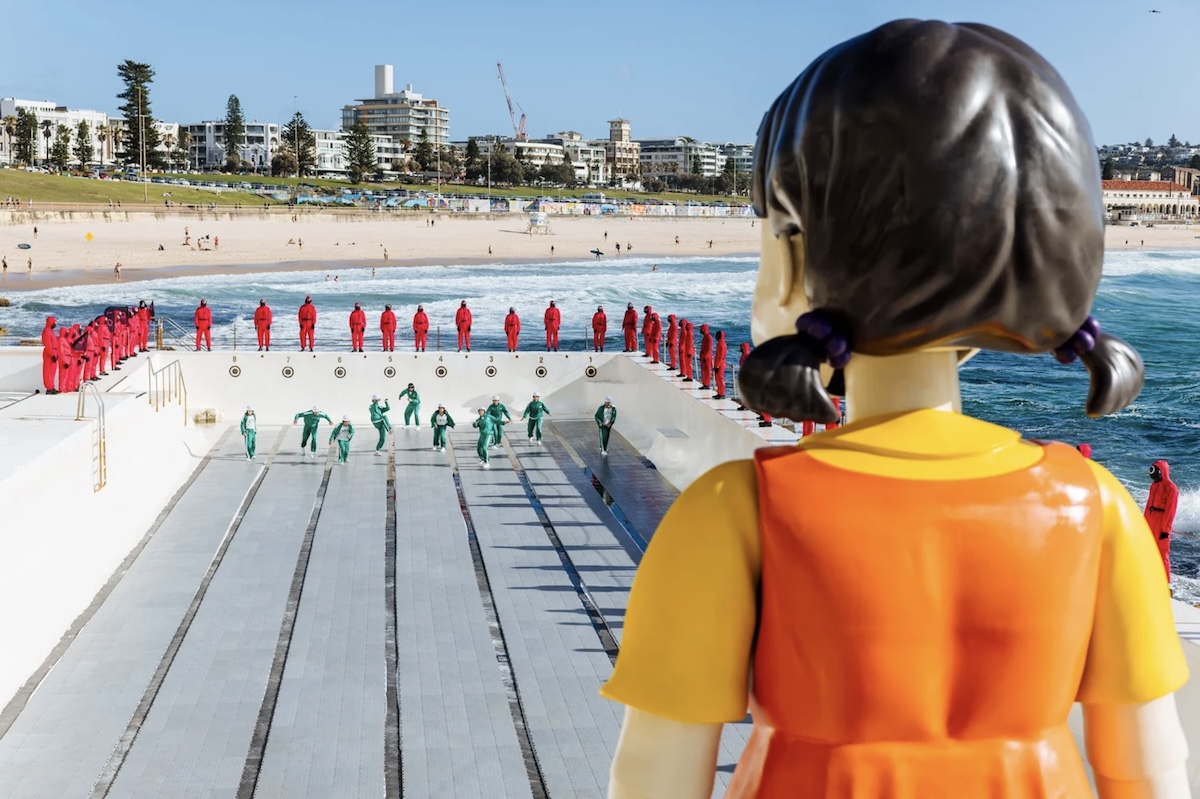 Squid Game takes over Bondi Icebergs for ultimate game of Red Light, Green Light