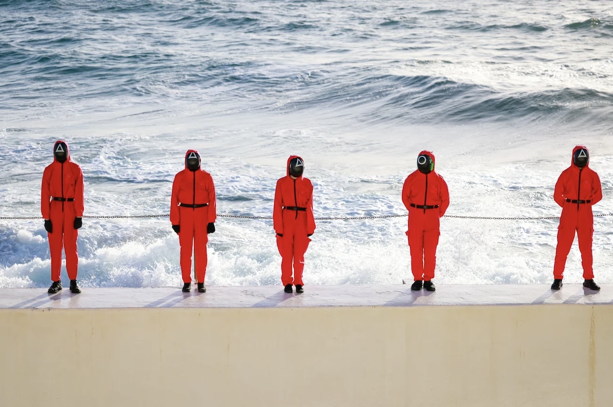 Squid Game takes over Bondi Icebergs for ultimate game of Red Light, Green Light