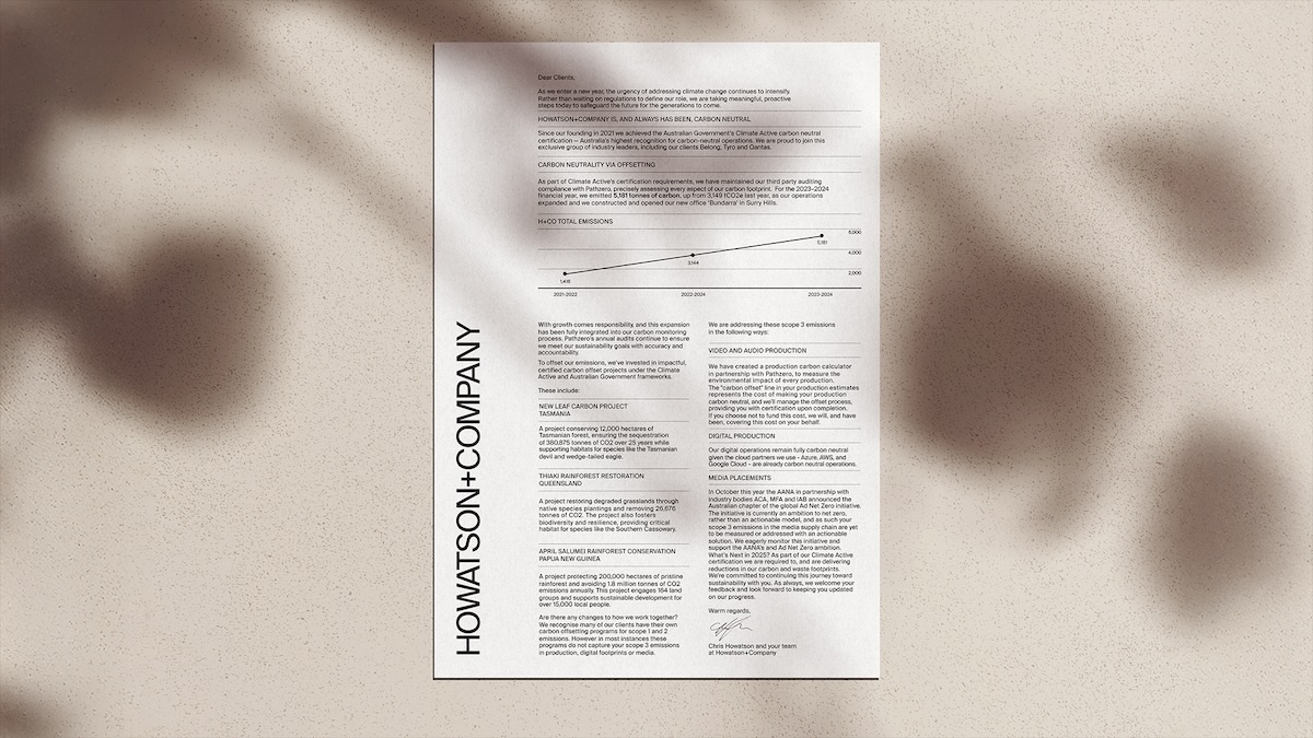 Howatson+Company retains carbon neutral status, reinforcing commitment to sustainability