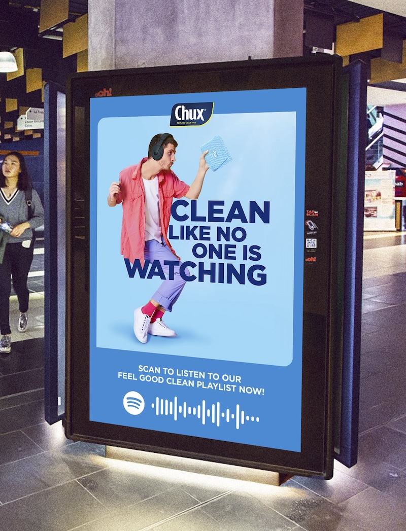 Chux and Spotify put feel-good vibes back into cleaning in new campaign via Connecting Plots