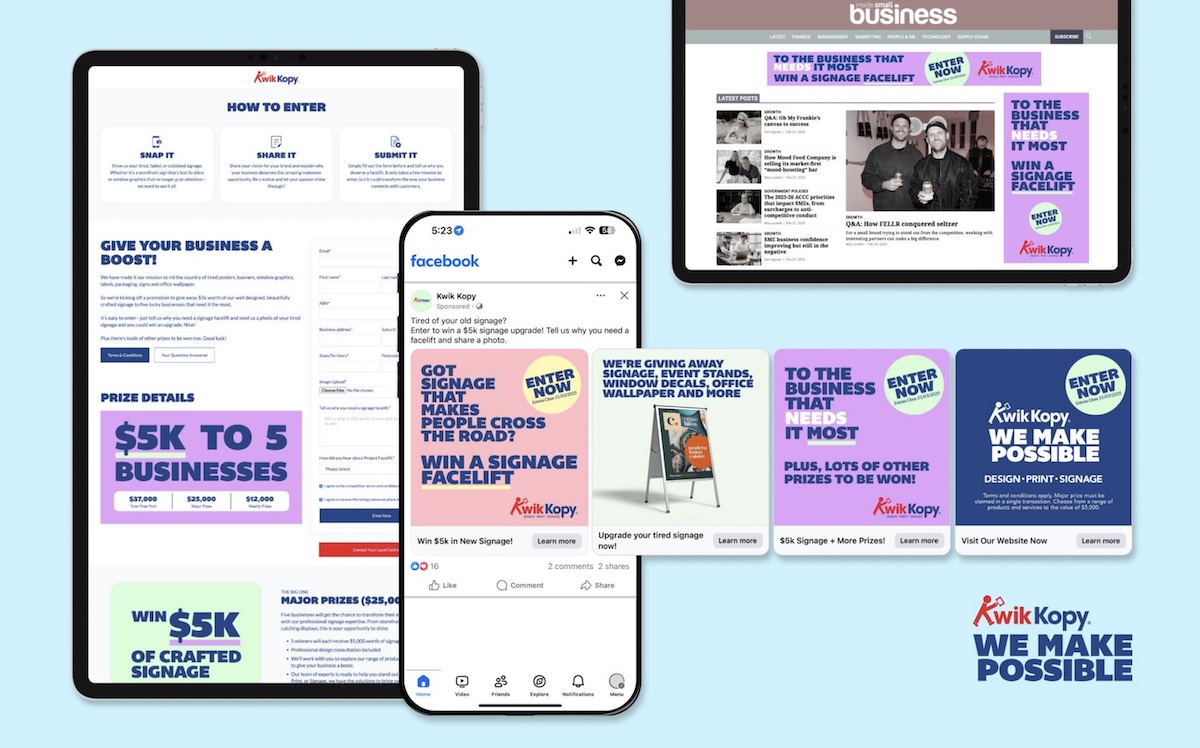 Kwik Kopy extends ‘We Make Possible’ campaign with launch of ‘Project Facelift’ via Nibble Edge