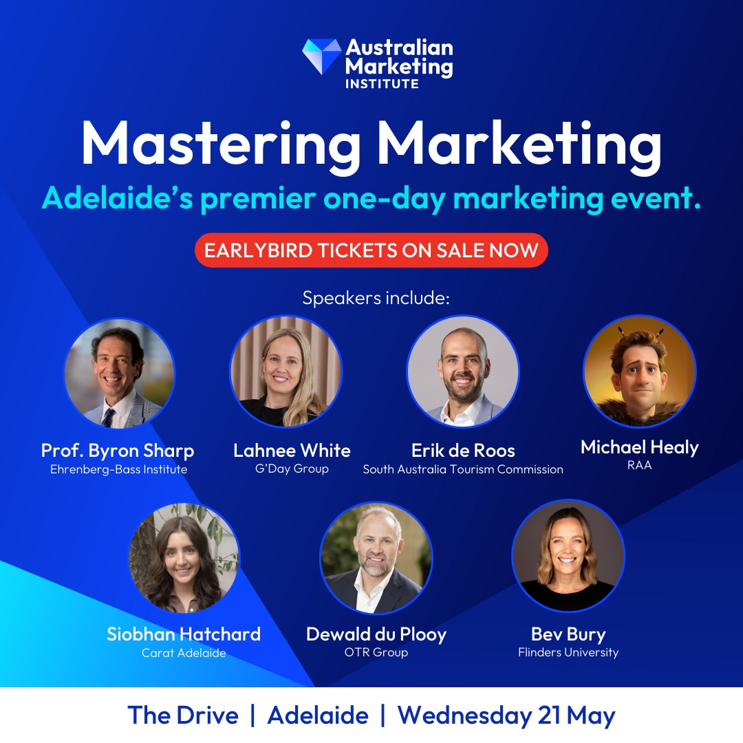 Industry leaders to headline Australian Marketing Institute’s ‘Mastering Marketing’ event on Wednesday, 21 May in Adelaide