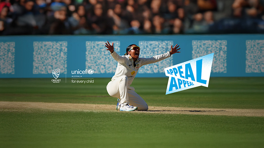 UNICEF Australia Turns Every Appeal During the Women’s Ashes Test into an Appeal for Gender Equality via Howatson+Company