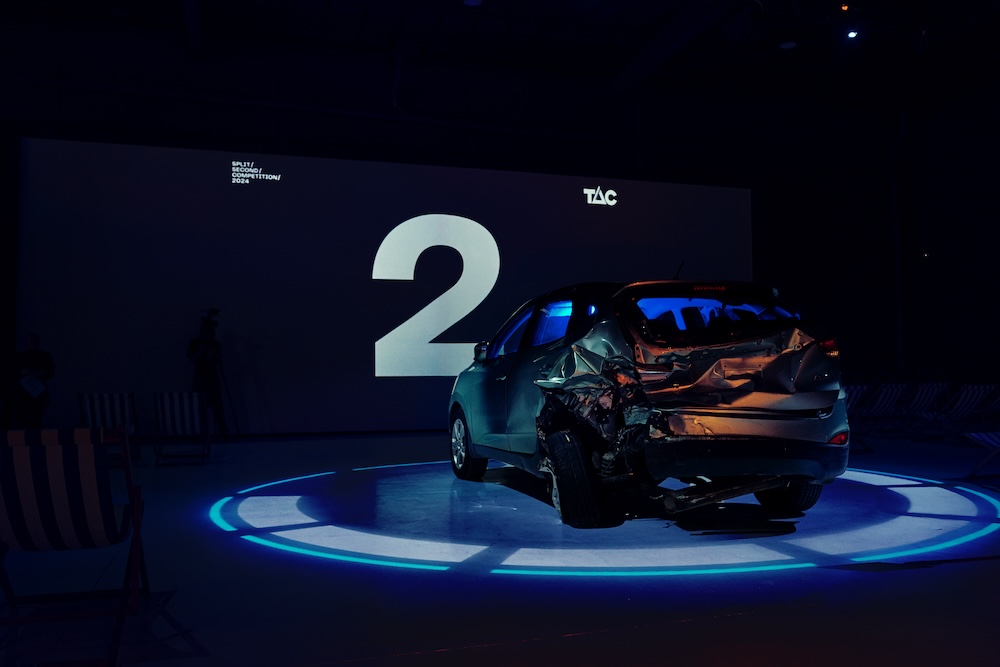 Car wreckage crashes the premiere of 6th annual TAC Split Second Competition via TABOO + TRUCE