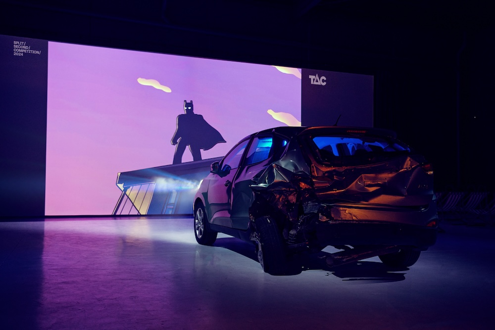 Car wreckage crashes the premiere of 6th annual TAC Split Second Competition via TABOO + TRUCE