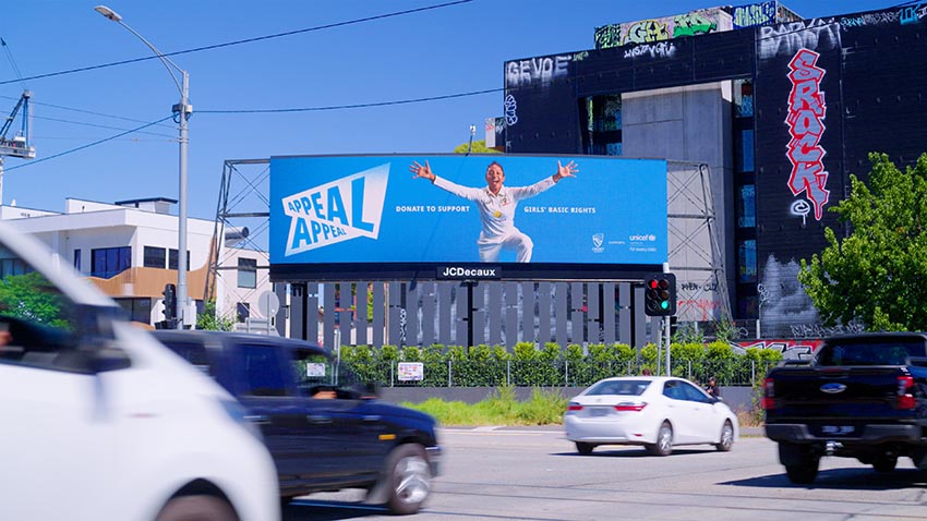 UNICEF Australia Turns Every Appeal During the Women’s Ashes Test into an Appeal for Gender Equality via Howatson+Company