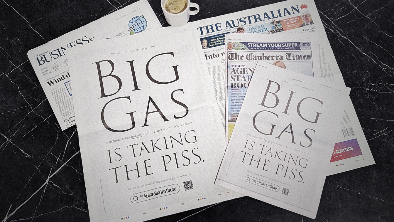 The Australia Institute tells big gas they’re ‘Taking The Piss’ via new Berlin Perth campaign