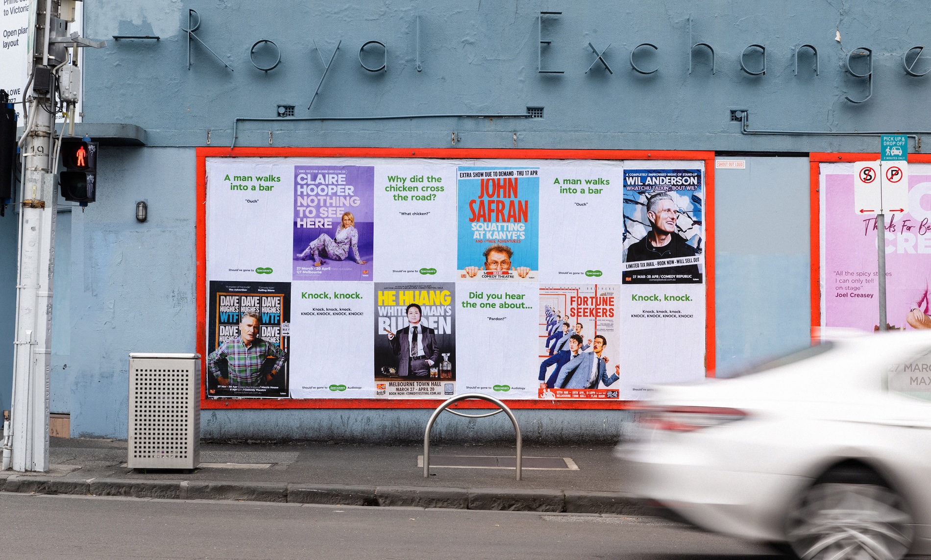 Specsavers targets comedy crowds in witty outdoor campaign via TBWA\Melbourne