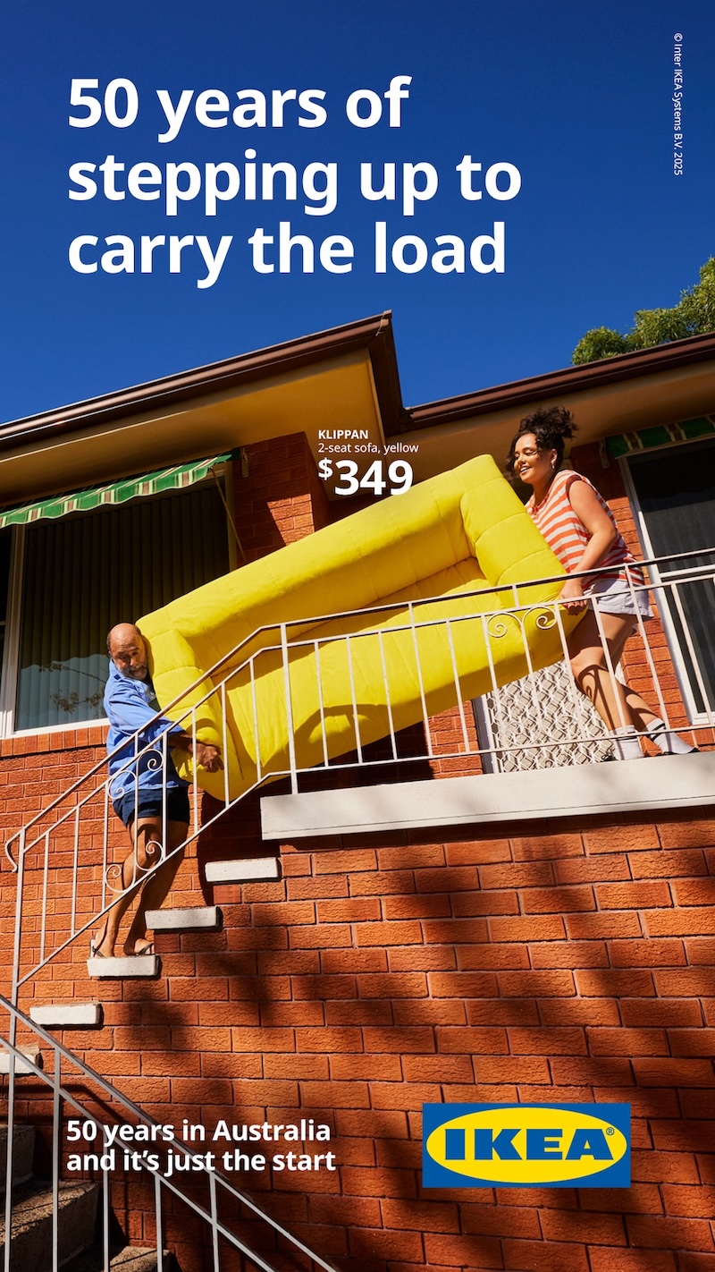 IKEA Australia celebrates 50th birthday with mateship and flatpack FLIP FLÖPS in new campaign via Havas Host and Mango Comms / DDB Sydney