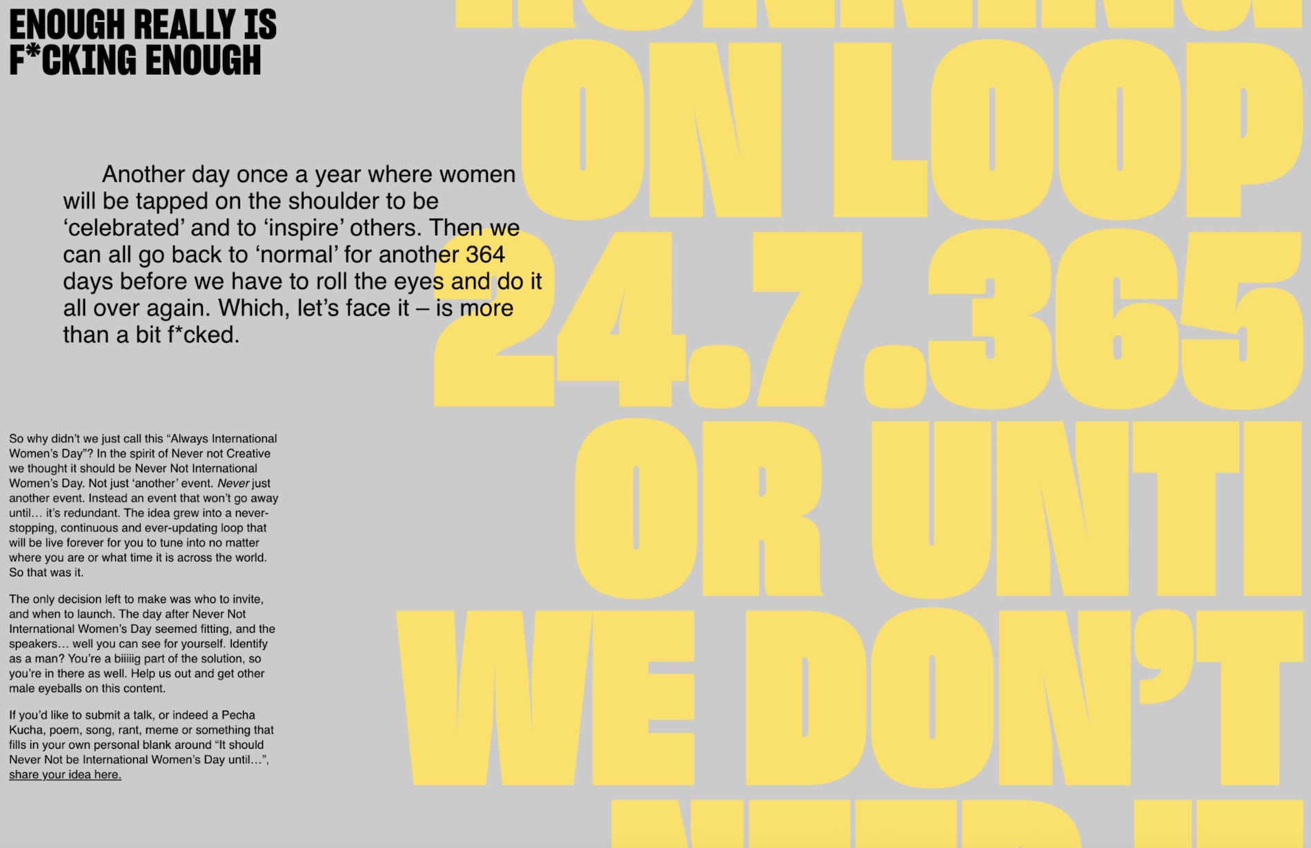 Creative Industry’s Gender Reckoning Isn’t Over: Never Not Creative and Agender Relaunch Never Not International Women’s Day