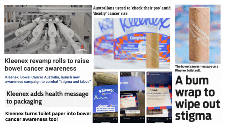 Kleenex Launches Toilet Paper Game-Changer to Raise Awareness for Bowel Cancer Symptoms via We Are Different, Hello and The Ship