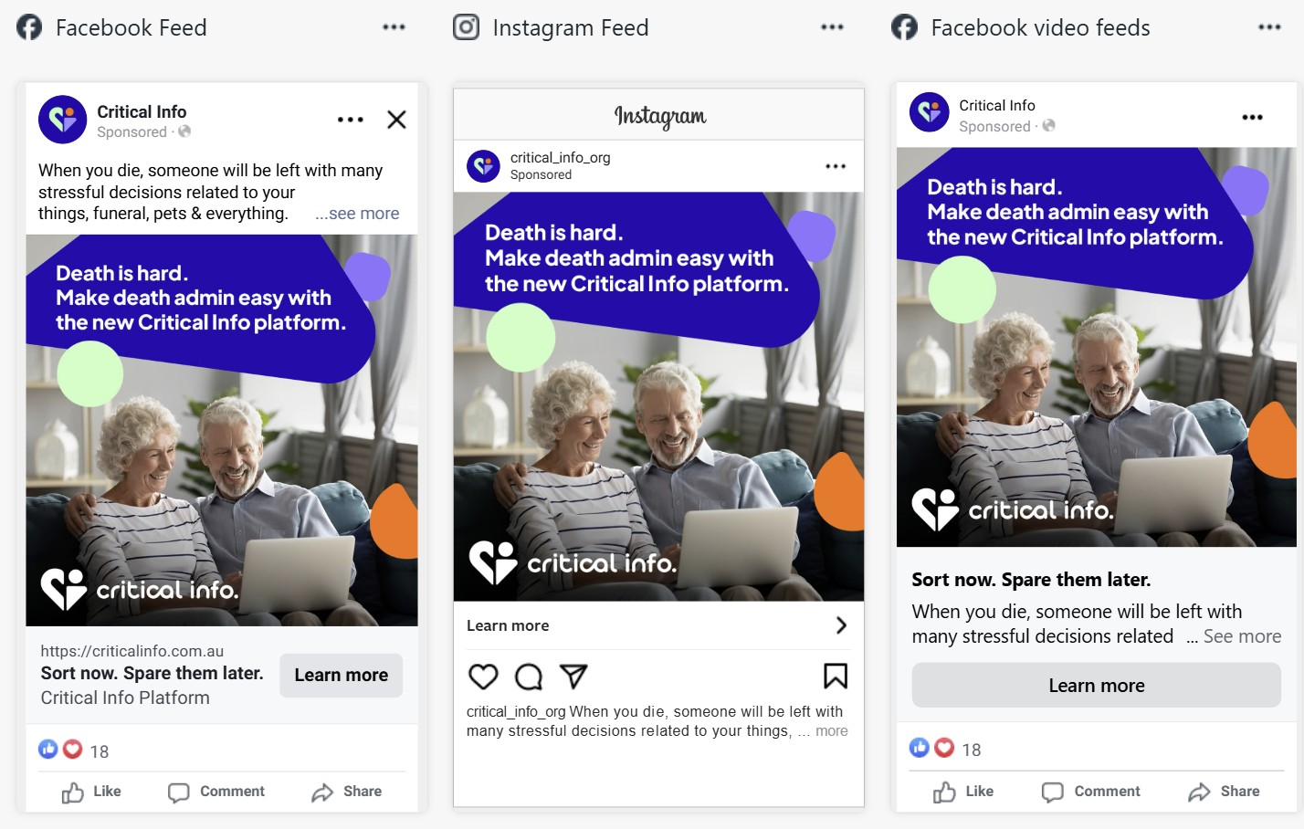 End of life planning platform Critical Info launches first media campaign with new agency Media Words